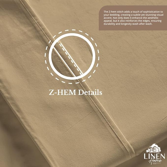 Linen Home 100% Cotton Percale 1 Flat Sheet, Twin Size - Image 5