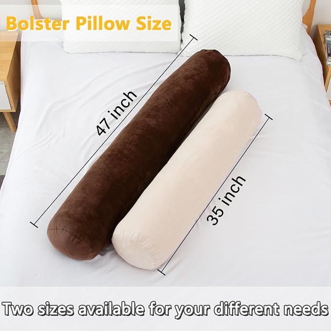 1 MIDDLE ONE Round Body Pillow for Adults, Long Bolster Pillow for Bed - Image 2
