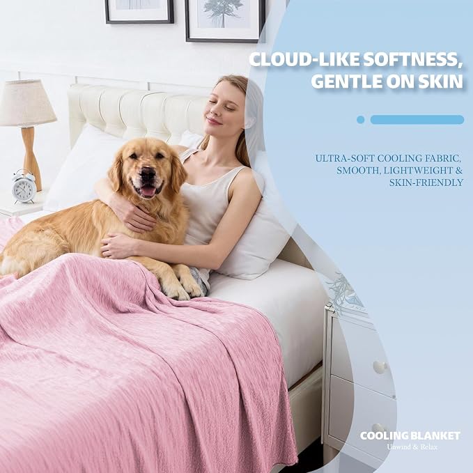 Cooling Blanket Throw Size, Cold Blanket Thin Lightweight Breathable Soft - Image 2