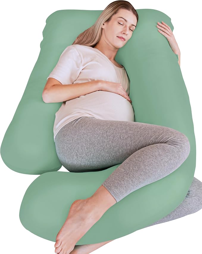 Cute Castle Cooling Cover Pregnancy Pillows, Soft U-Shape Maternity Pillow by Cute+Castle