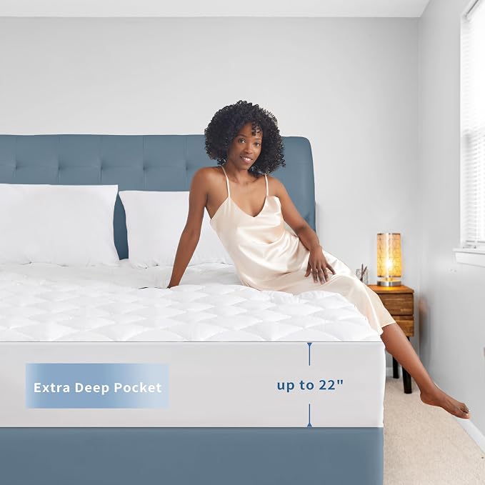 Sunflower Quilted King Mattress Protector, Mattress Pad King, Cotton Mattress - Image 2