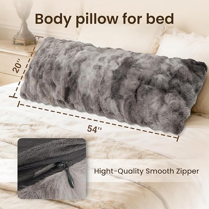 ZonLi Fluffy Body Pillow for Adults, Fuzzy Faux Fur Body Pillow - Image 2
