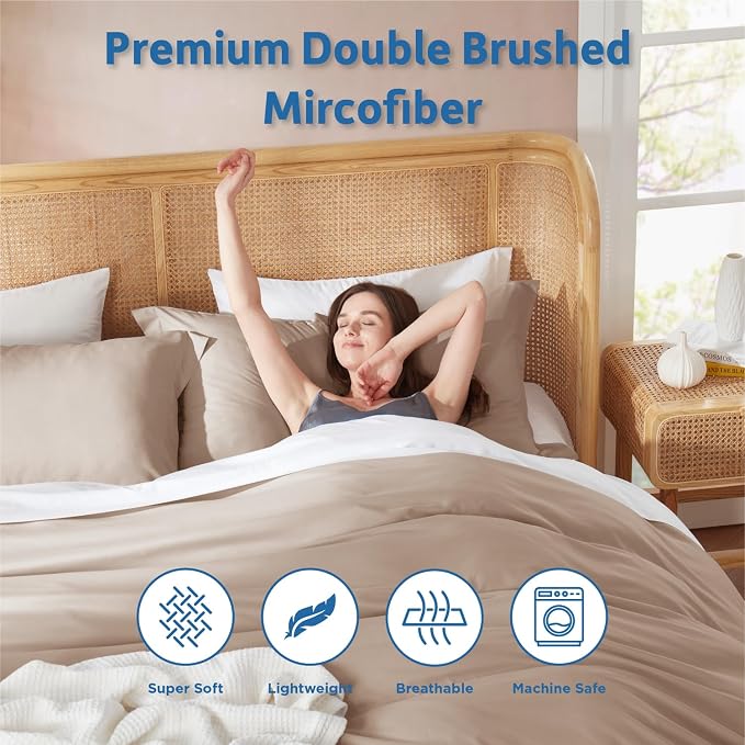 Nestl Khaki Duvet Cover King Size - Image 6