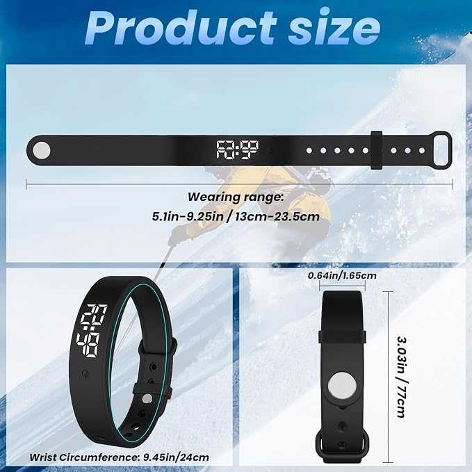 Vibrating Alarm Wristband Silent Wrist Alarm Clock Watch Wind up Bands - Image 8