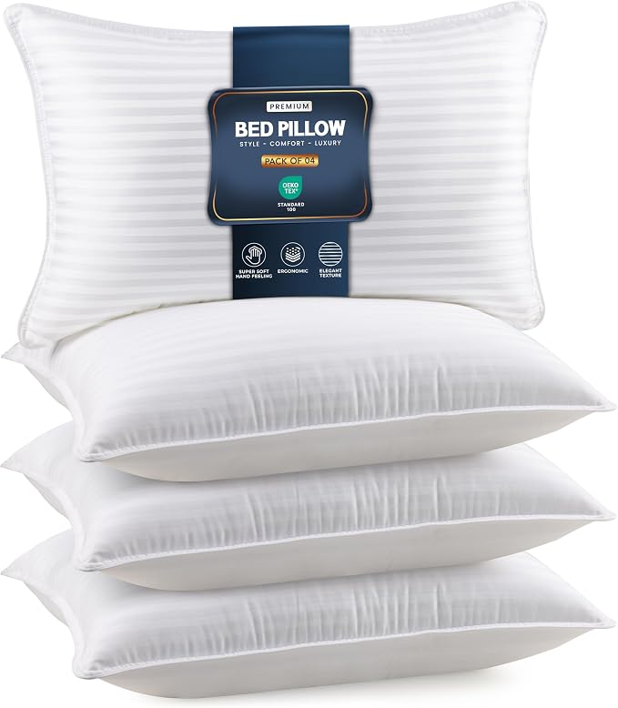 Utopia Bedding Bed Pillows Queen Size Set of 4, Down Alternative Pillows by UTOPIABEDDING