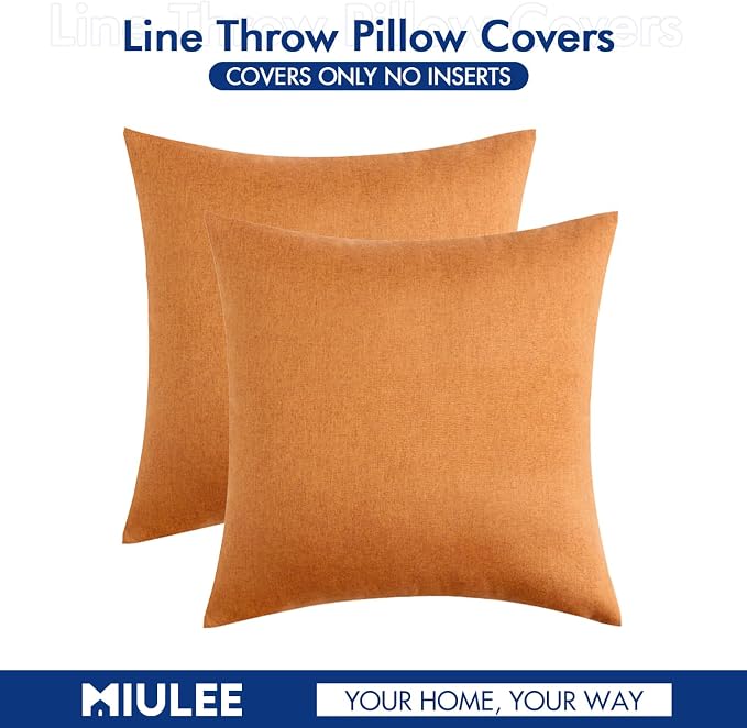 MIULEE Pack of 2 Decorative Outdoor Solid Waterproof Throw Pillow Covers Faux - Image 6