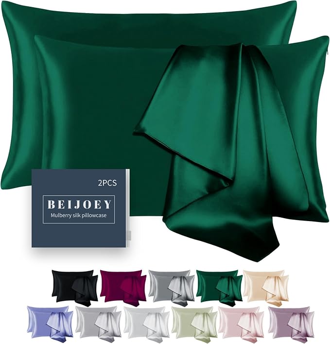 100% Mulberry Silk Pillowcase Set of 2 by BEIJOEY