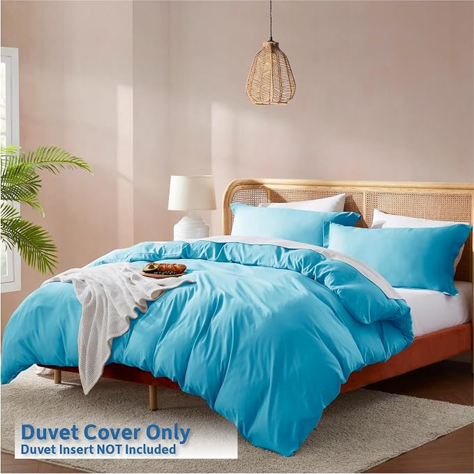 Nestl Bright Blue Duvet Cover Queen Size - Image 2