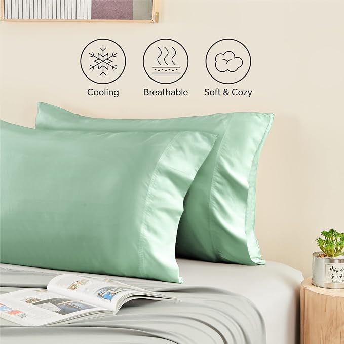 BEDELITE Standard Pillow Cases Set of 2, Rayon Derived from Bamboo, Cooling - Image 4