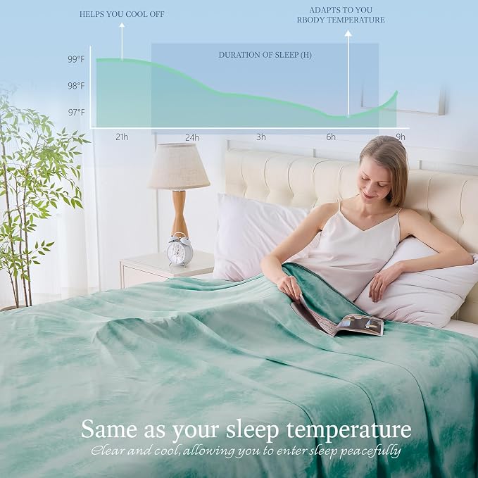 Cooling Blanket Throw Size for Hot Sleepers Ultra Lightweight & Breathable - Image 3