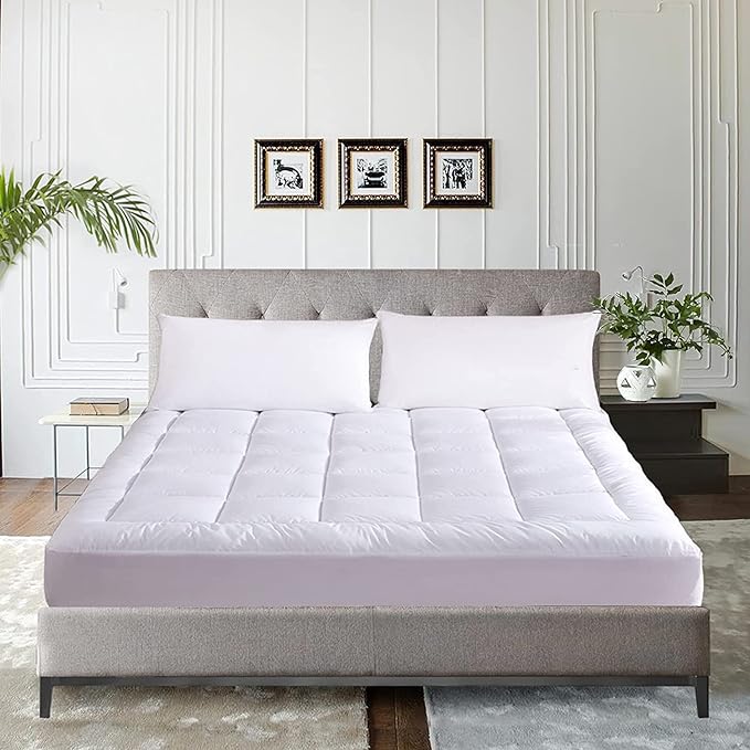 WhatsBedding Waterproof Mattress Pad Cal-King Size Cotton Top Down Alternative - Image 5