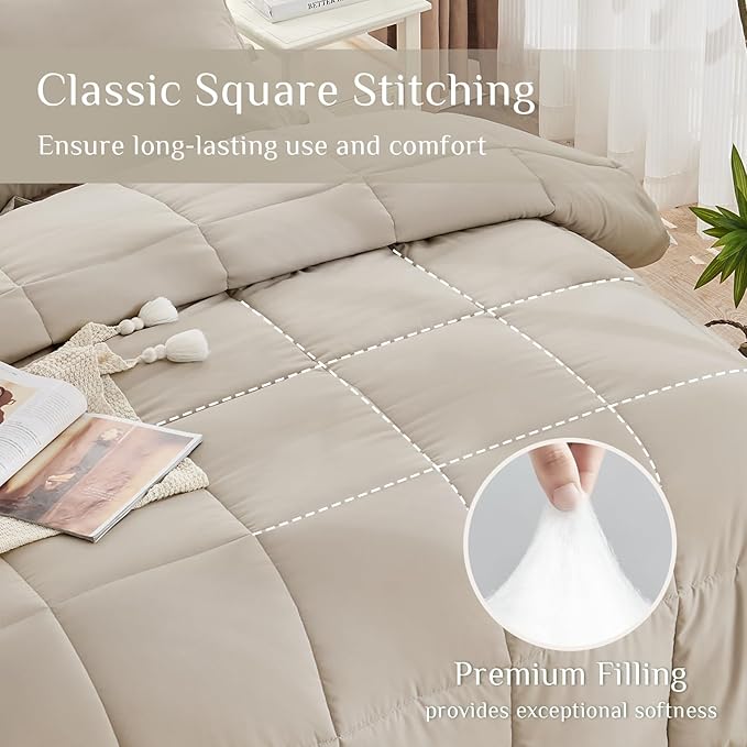 JOLLYVOGUE Twin Comforter Set, Ultra-Soft Bed in a Bag Twin Size 5 Pieces - Image 3