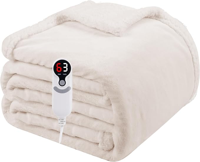 Electric Heated Blanket Full Size 72"x84", Soft Flannel by Soypipo