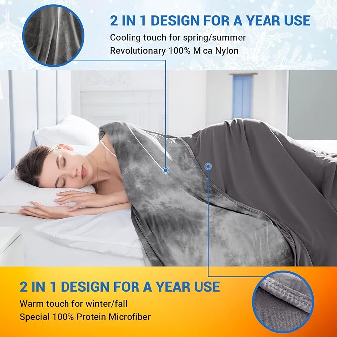 Topcee Cooling Blanket for Hot Sleepers, Absorbs Heat to Keep Body Cool for - Image 3