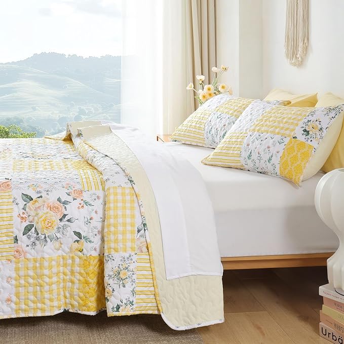 YIKUSH Quilt Sets Twin Size Floral Quilt Set 2 Pieces Bedding Set Bedspreads - Image 2