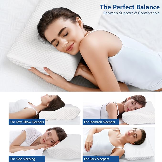 ZAMAT Memory Foam Pillow for Neck Pain Relief, Adjustable Ergonomic Cervical - Image 3