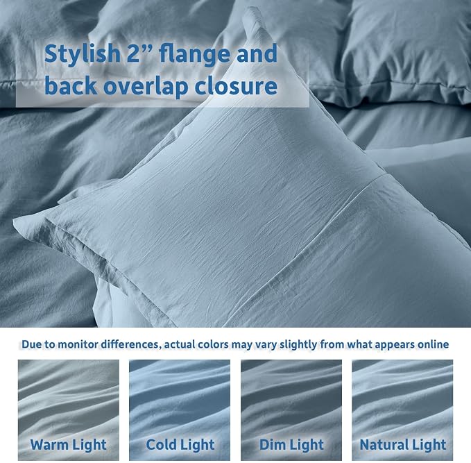Nestl Stone Blue Duvet Cover King Size - Image 8
