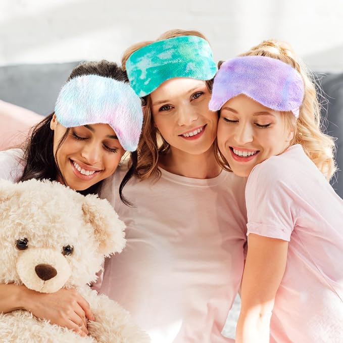 Cuffbow 6 Pack Plush Sleep Mask Set, Cute Plush Eye Masks - Image 6
