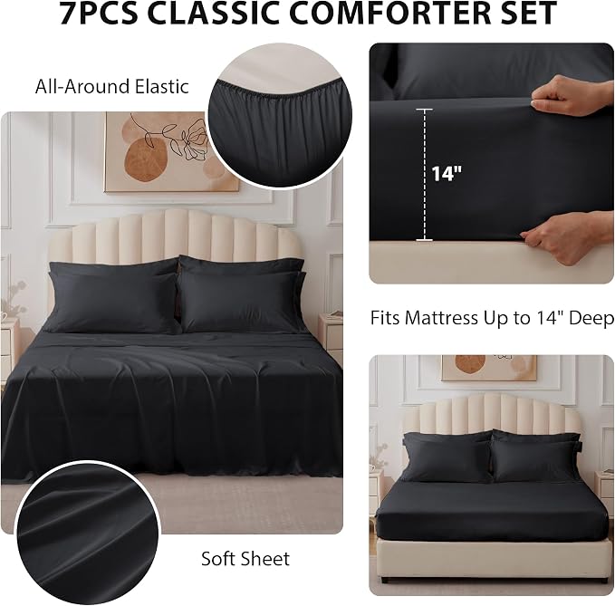 Full Comforter Set Black - Image 2