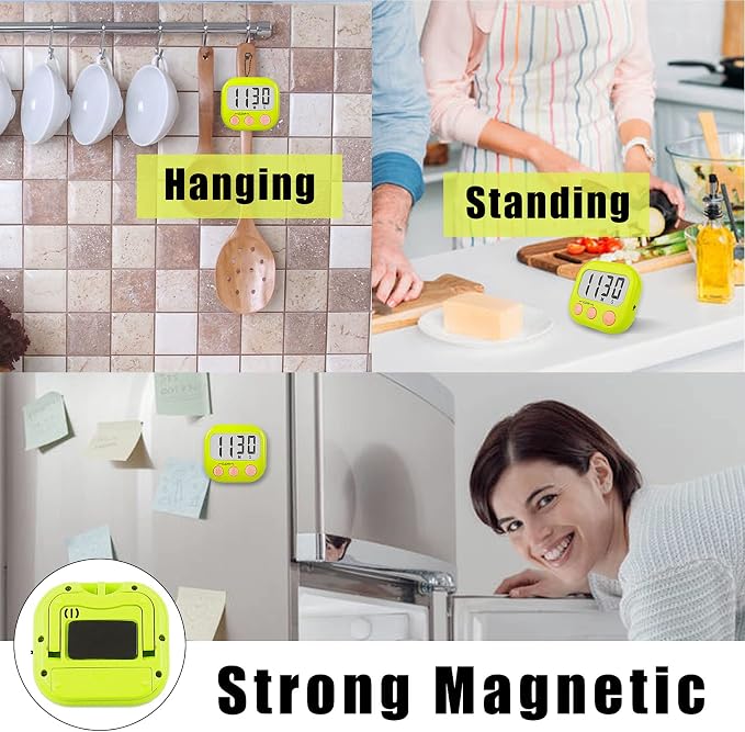 6 Pack Digital Kitchen Timers for Cooking Magnetic Timer for Cooking Loud Alarm - Image 6