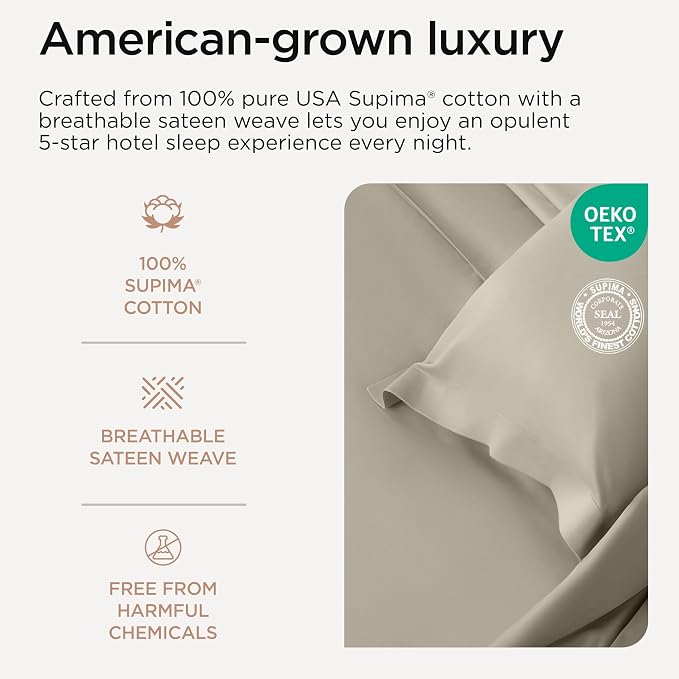 Threadmill Full Size Sheets | 800 Thread Count Bed Sheets - Image 3