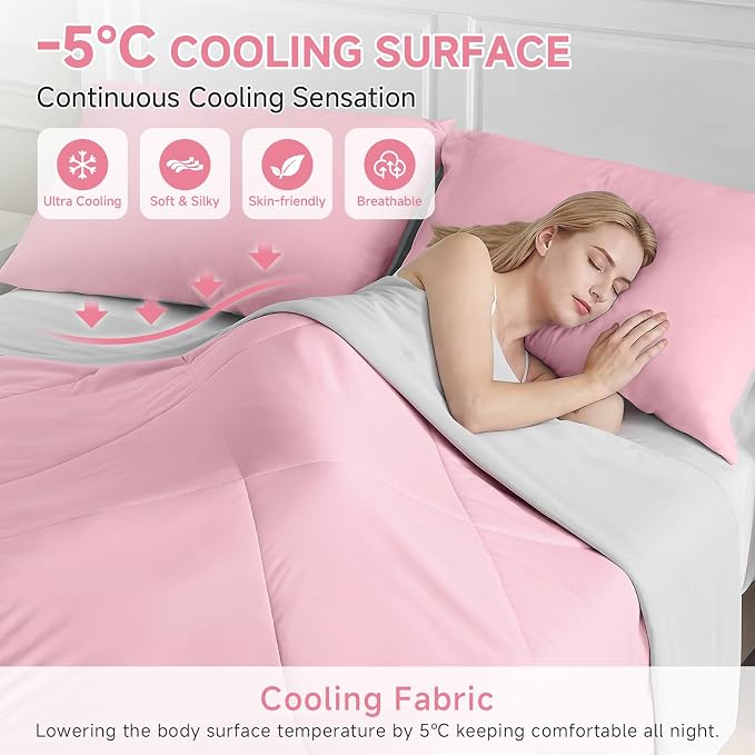 HOMFINE Cooling Comforter Queen Size, Japanese Double-Sided Cold Tech Fabric - Image 2