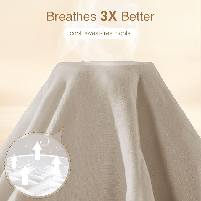 SONORO KATE 100% French Linen Duvet Cover, Soft Breathable - Image 3