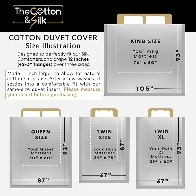 THE COTTON & SILK® 100% Luxury Long-Staple Cotton Duvet Cover Set - Image 8