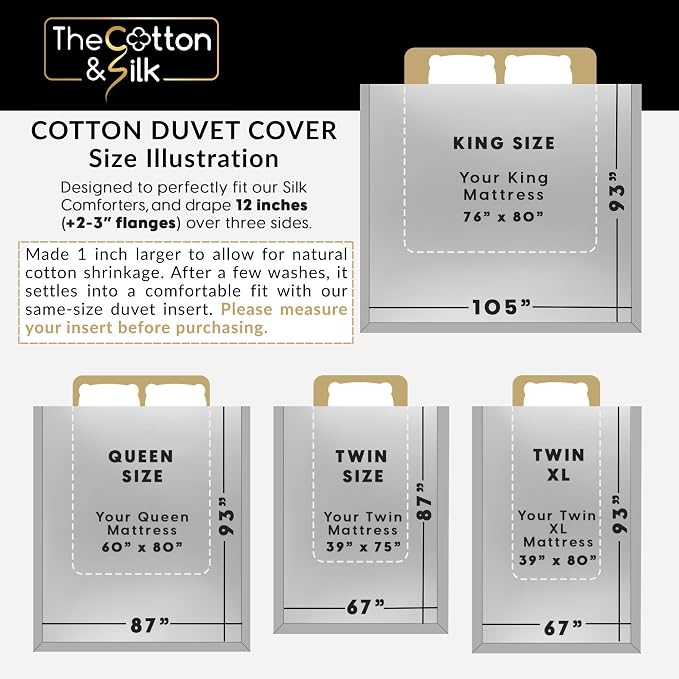 THE COTTON & SILK® 100% Luxury Long-Staple Cotton Duvet Cover Set - Image 8