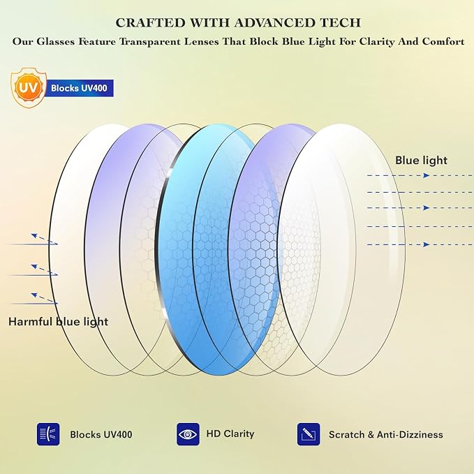 Blue Light Glasses for Woman Men | 99% Blue Light Blocking Glasses for Computer - Image 7