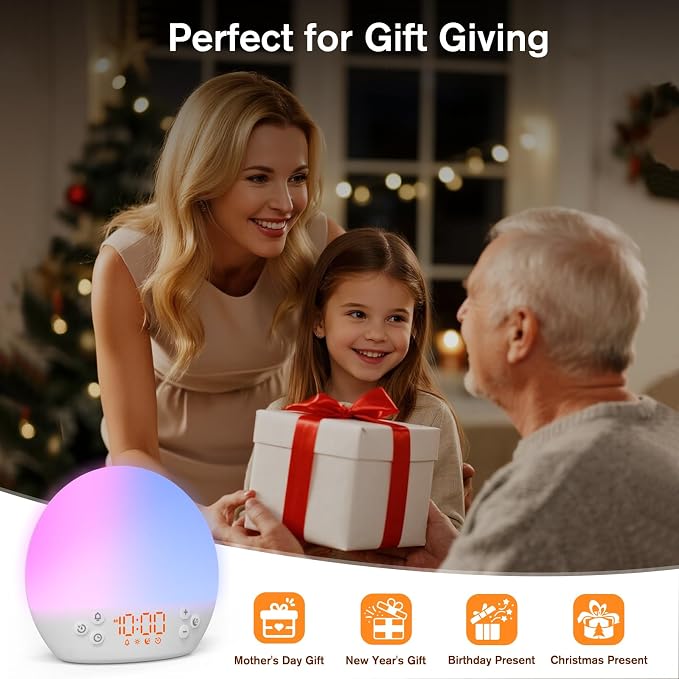 KEPLUG Wake Up Light Sunrise Alarm Clock, Digital Alarm Clocks Bedside Dimmable - Image 8