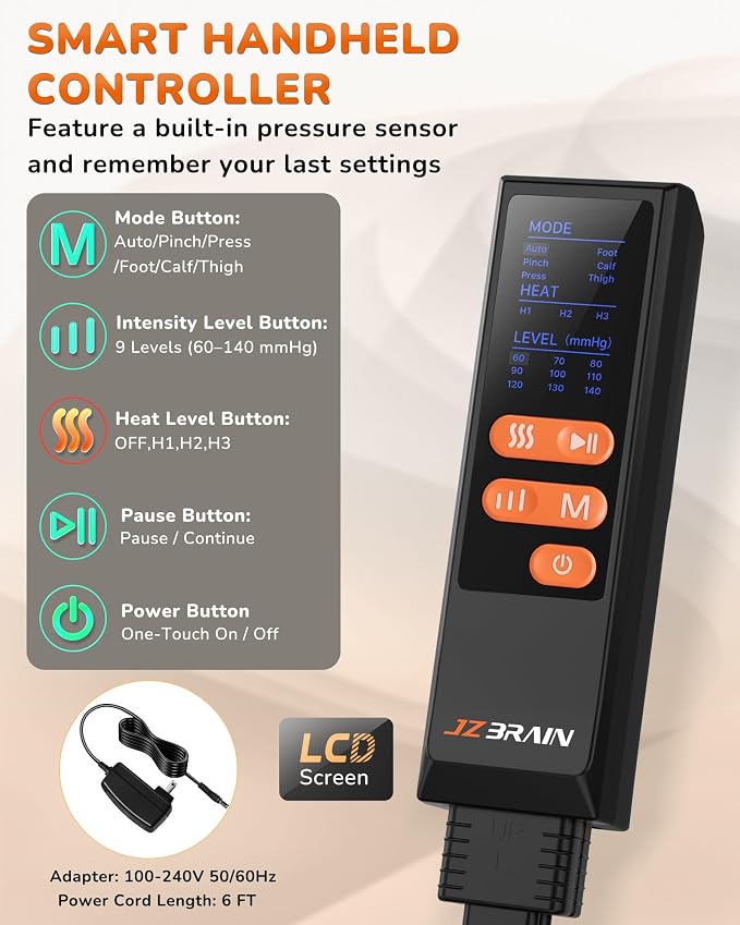 Leg Massager with Heat and Compression : Foot and Calf Massager - Image 7