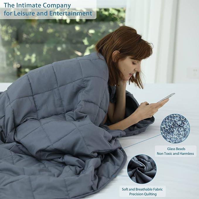 Weighted Idea Weighted Blanket for Adults Queen Size Cooling Breathable Heavy - Image 5