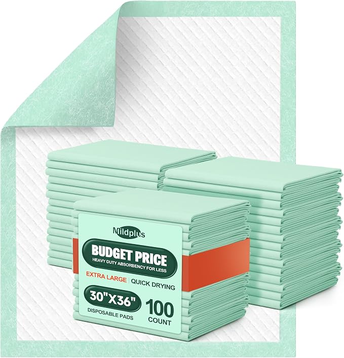 MILDPLUS 100 Count Disposable Bed Pads, 30x36 Inch Extra Large Incontinence by MILDPLUS