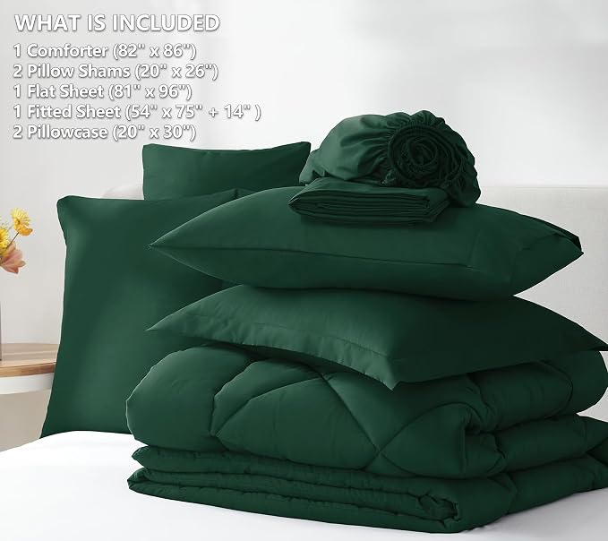 CozyLux Full Size Comforter Sets Emerald Green - Image 6