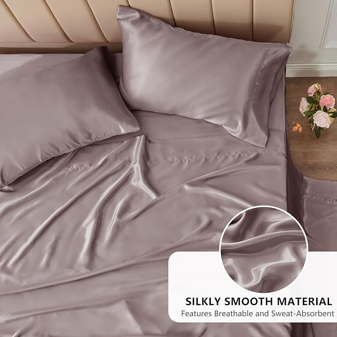 CozyLux Satin Sheets Full Size Sheets - Image 3
