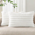 Pallene Faux Fur Plush Lumbar Throw Pillow Covers 12x20 Set of 2, Luxury Soft by PALLENE