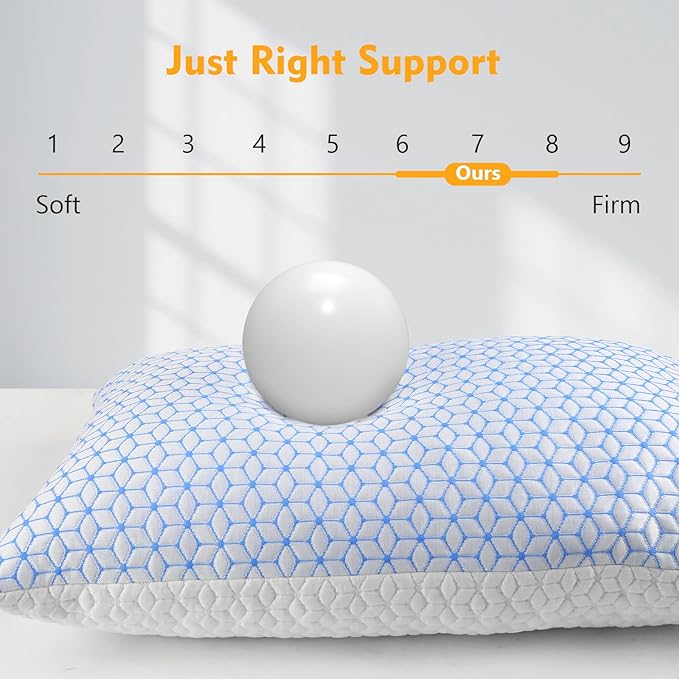 Love Attitude Shredded Memory Foam Pillows King Size Set of 2, Cooling Pillow - Image 5