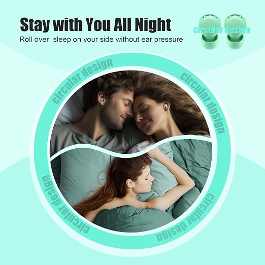 Ear Plugs for Sleeping Noise Reduction, Beinkap Reusable Earplugs Hearing - Image 5