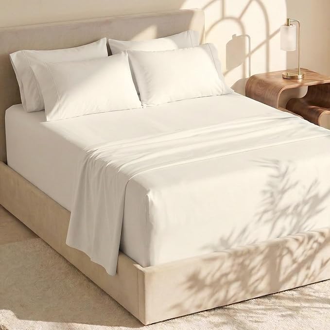 Hearth & Harbor Bed Sheets, Luxury Soft 6 Piece Bed Sheet Set Extra Deep Pocket - Image 2