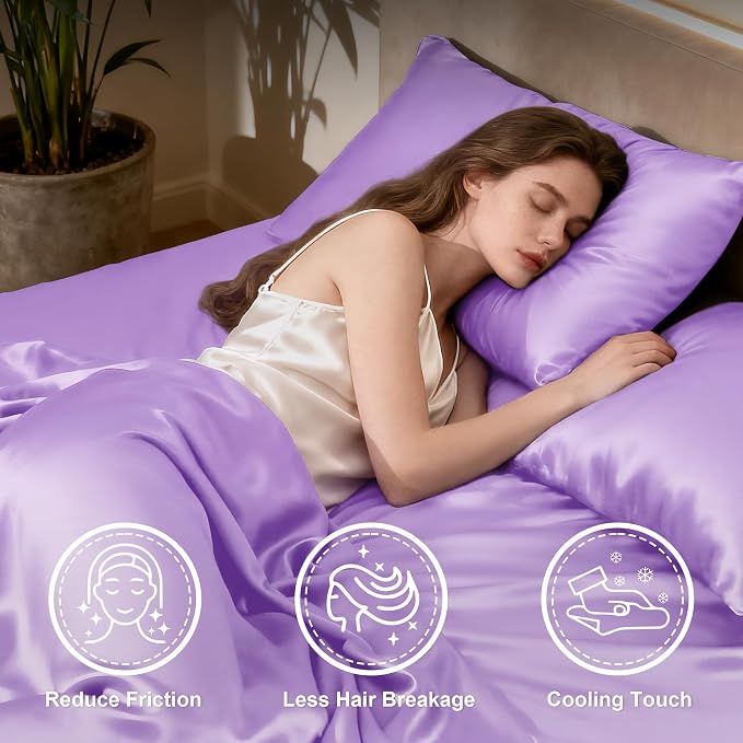 Love's cabin Twin Satin Sheets Sets - Image 3