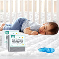 2 Pack Crib Mattress Protector Sheets, Fitted Waterproof Mattress Pad Cover by Bilobanbabybedding