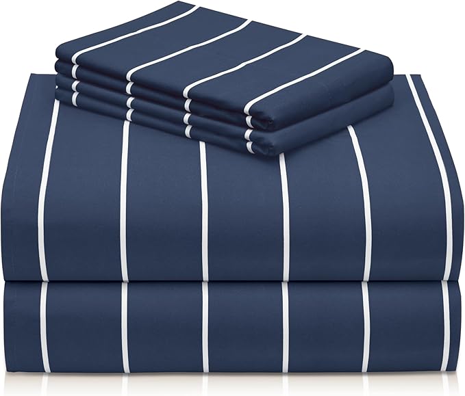 LuxClub 4 PC Cal King Size Sheet Set, Breathable Luxury Bed Sheets, Deep by LuxClub