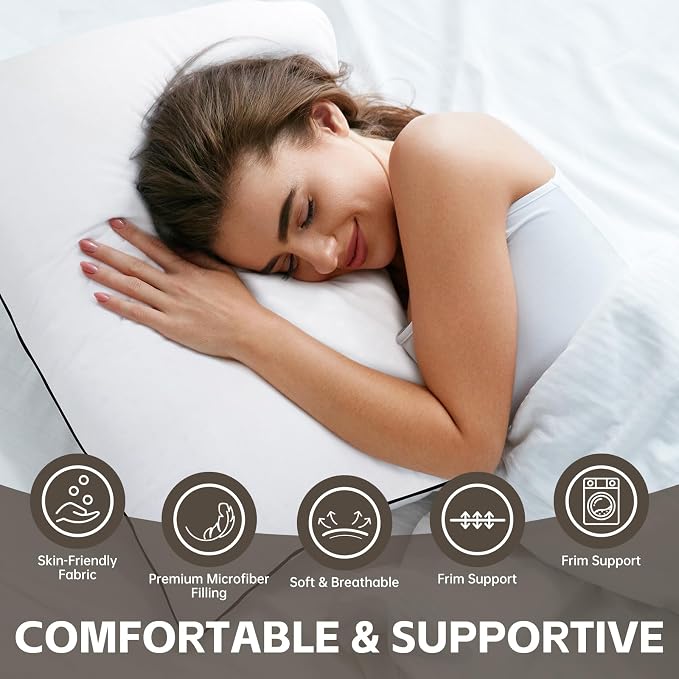 HIMOON Bed Pillows for Sleeping 4 Pack, Queen Size Cooling Pillows Set of 4 - Image 2