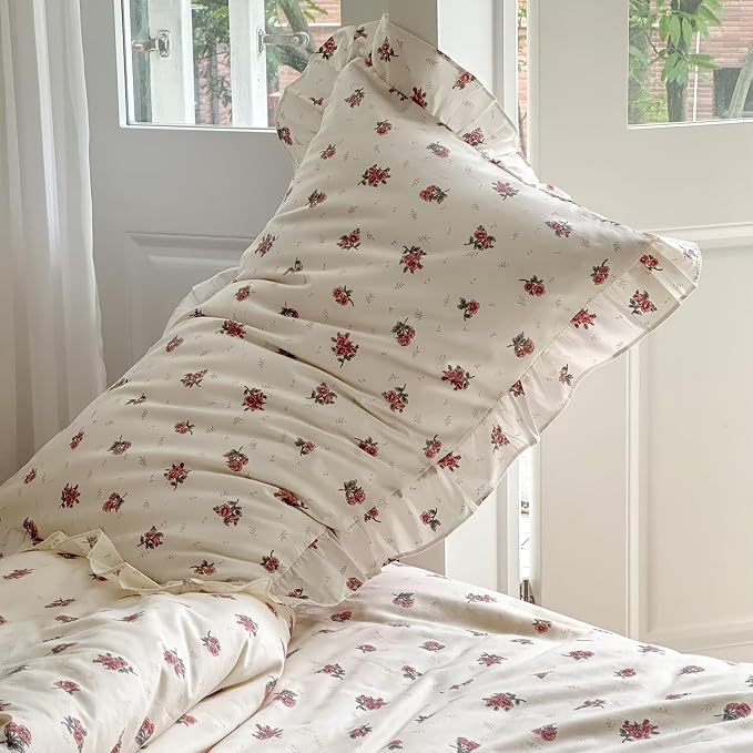 MKXI Twin Size Floral Duvet Cover Set - Image 7