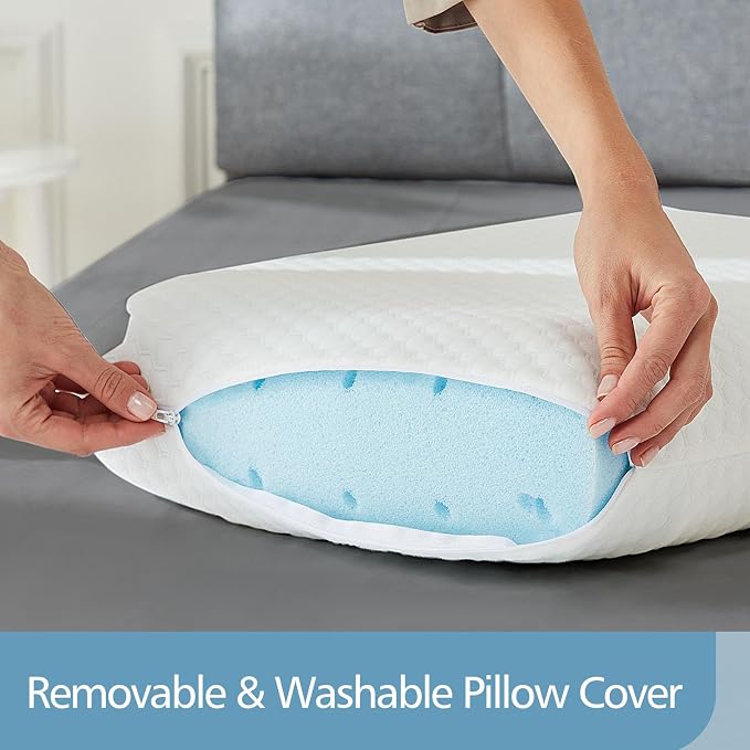 DUMOS Memory Foam Pillows for Sleeping, 1 Pack Bed Pillows for Adults - Image 3