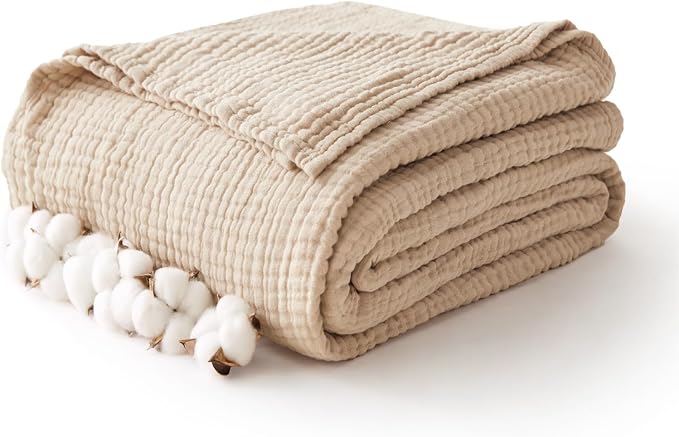 100% Cotton Muslin Blanket 40" x 40", Breathable and Lightweight Cotton Throw - Image 7