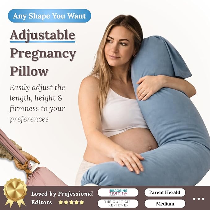 Cuddo Baby Pregnancy Pillow 5-in-1 |Adjustable Shape, Cooling Fabric| Beanbag - Image 2