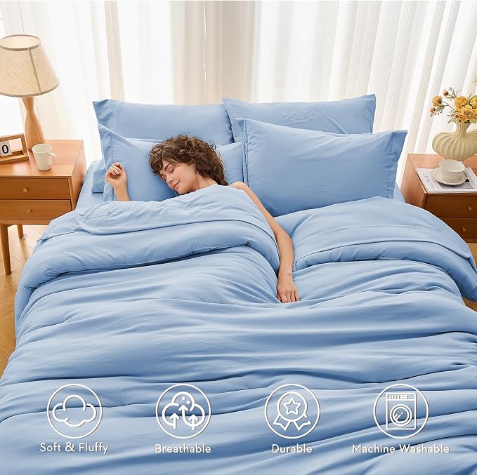 MUXHOMO 5 Pieces Twin Comforter Set, Soft Bed in a Bag Twin Size, All Season - Image 2