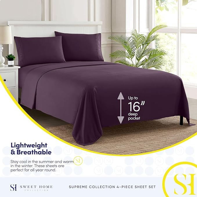 Twin XL Sheets - Breathable Luxury Sheets - 1800 Supreme Collection Extra Soft - Image 3